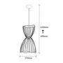 Opviq Zeyno - 6410 Lámpara de Araña Industrial Negra con Altura Ajustable